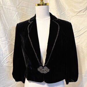 ANN TAYLOR LOFT WOMEN'S  BLACK VELVET  JACKET SIZE 8 NWT